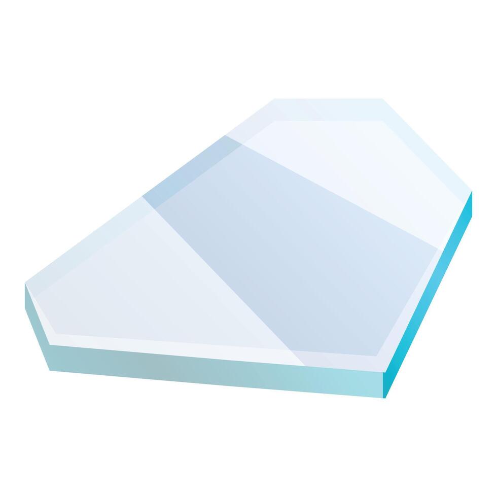 Transparent glass plate lying on surface with reflection vector