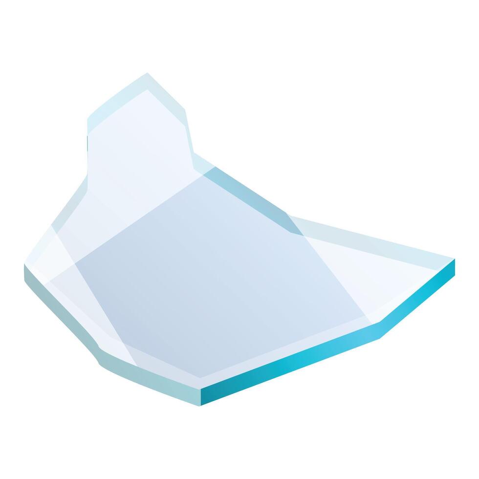Sharp transparent broken glass shard lying on the ground vector
