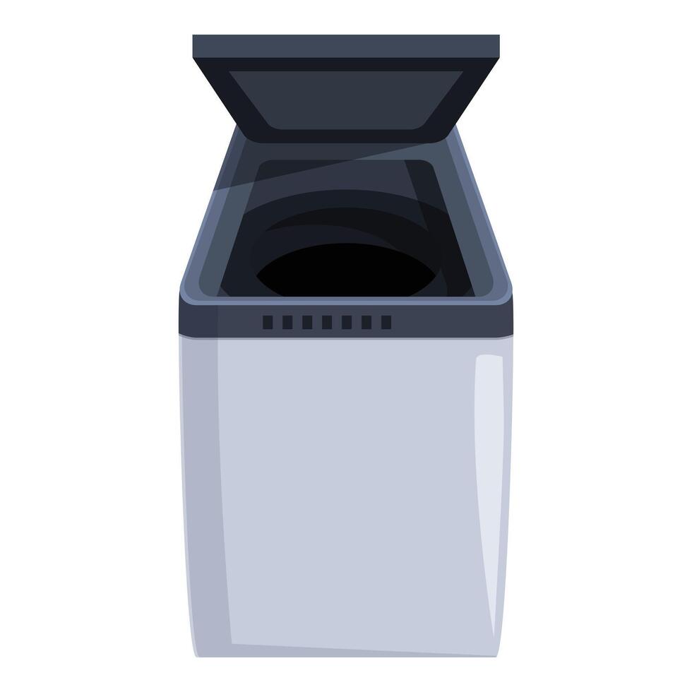Modern washing machine with open lid showing empty drum vector