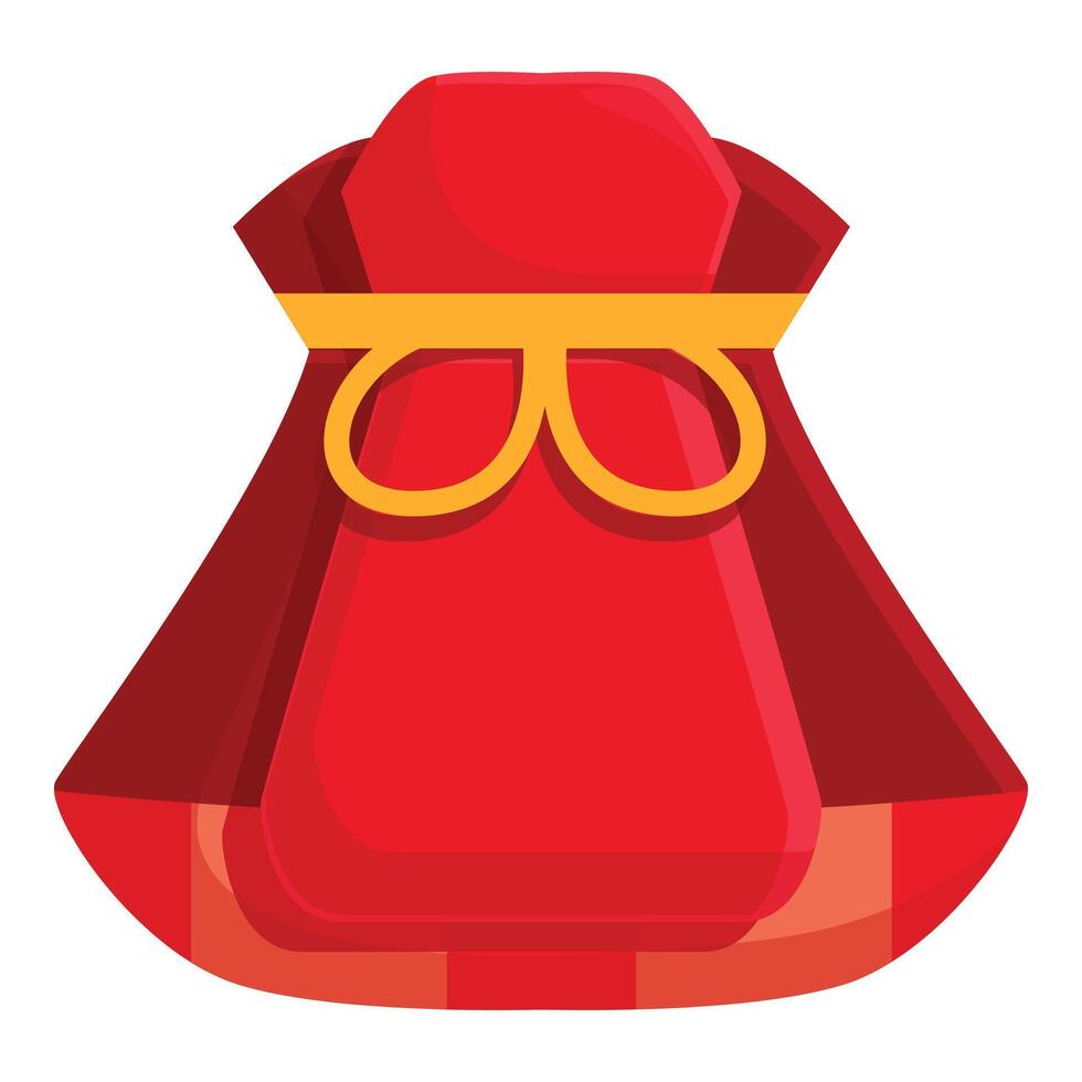 Red judge robe with golden eyeglasses icon cartoon style vector