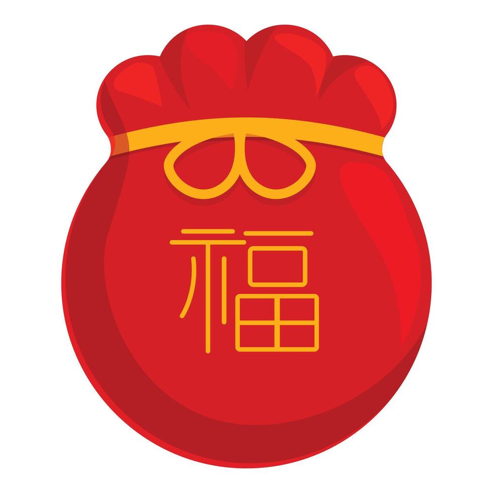 Red chinese lucky money bag with golden knot representing wealth and fortune for the new year vector