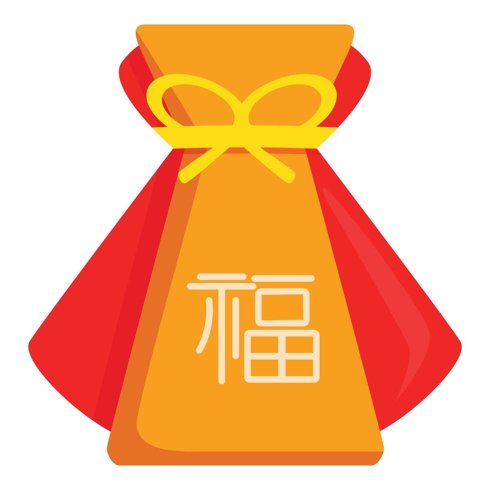 Yellow money packet representing wealth for chinese new year celebration vector