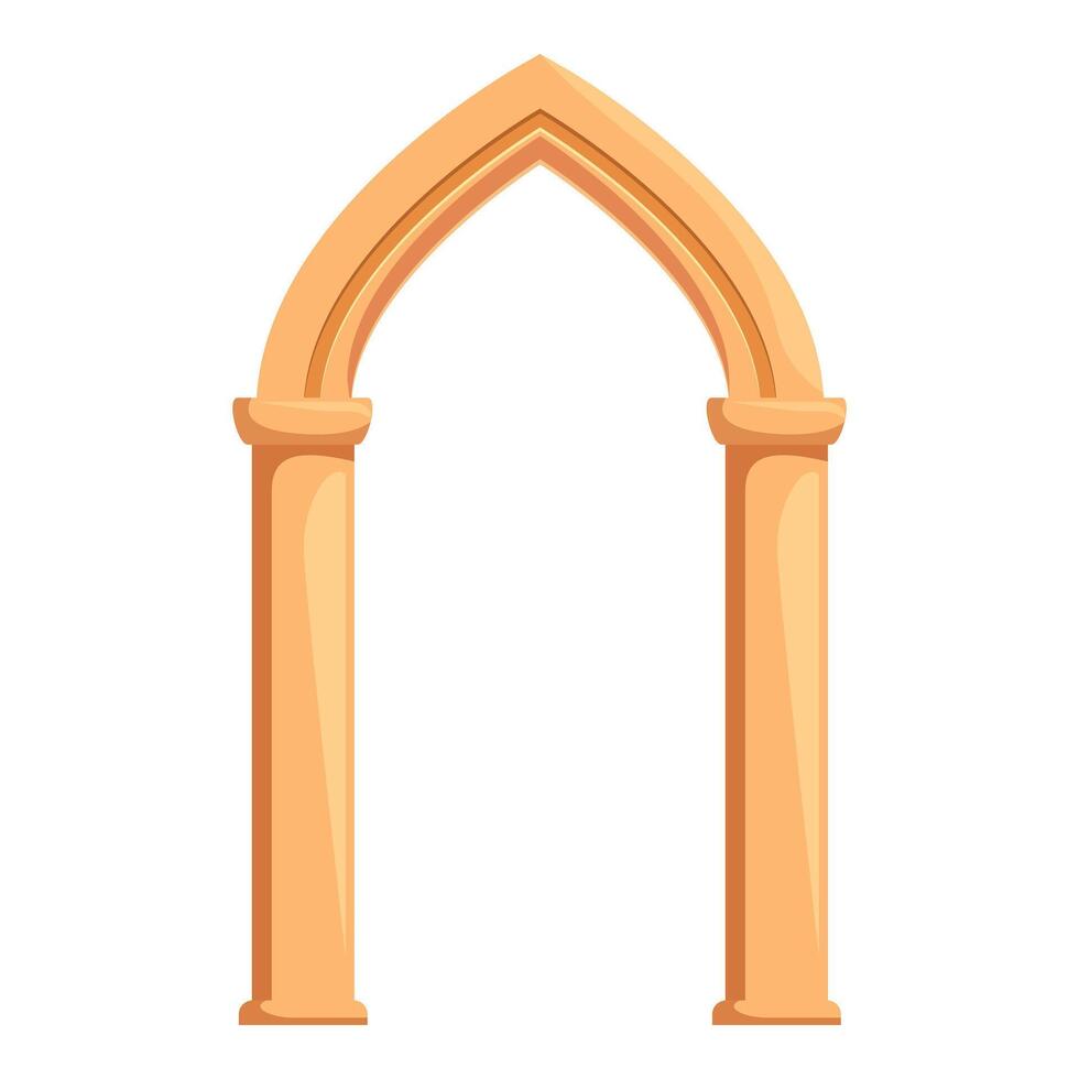 Ancient archway forming gate to enter standing on two columns vector