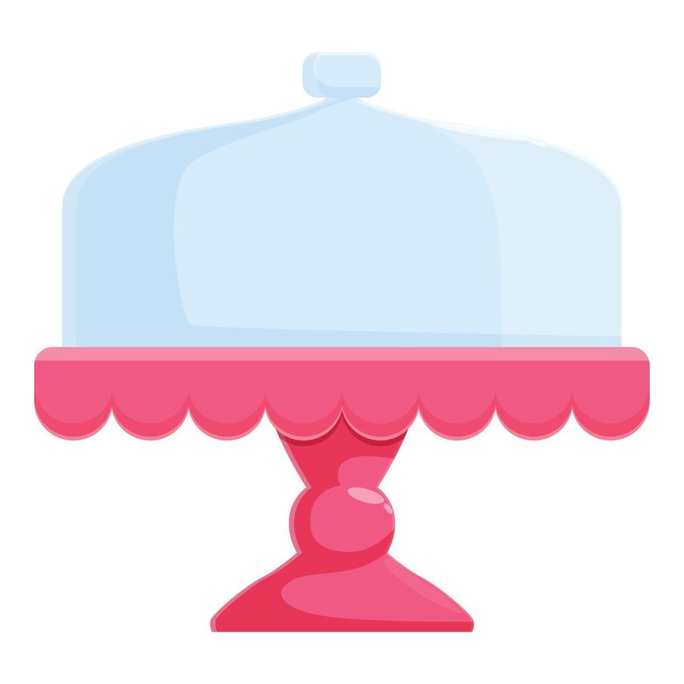 Empty cake stand waiting for a cake under glass cover vector