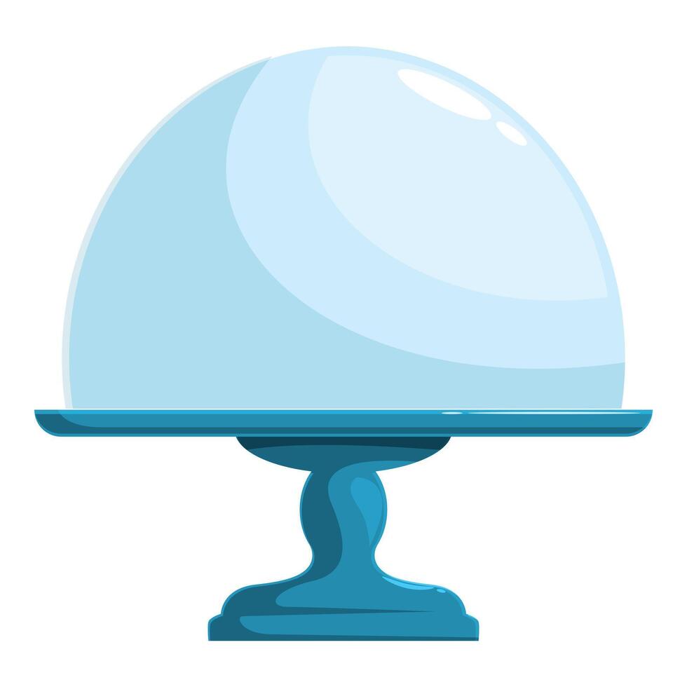 Empty cake stand covered with glass dome waiting for dessert vector