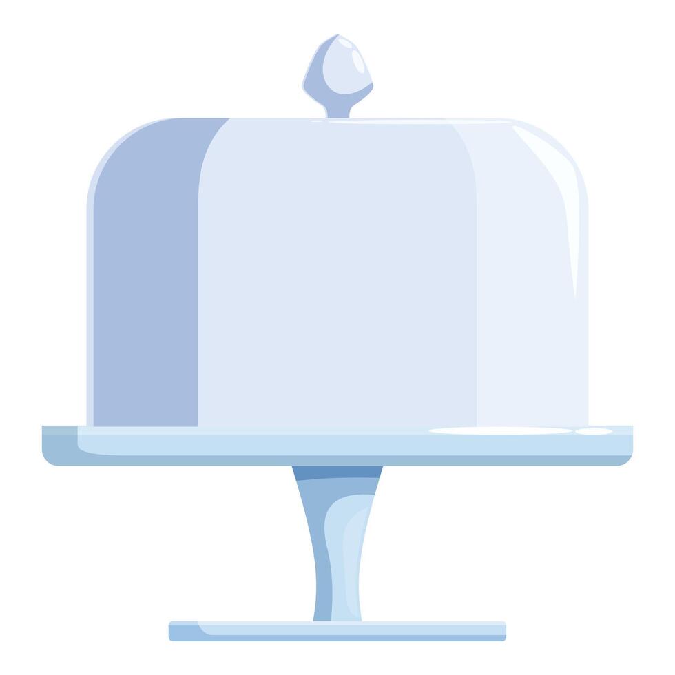 Empty glass cake stand with cover for serving and presenting pastries vector