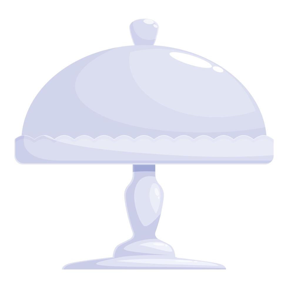 Empty cake stand with lid waiting for dessert serving tray vector
