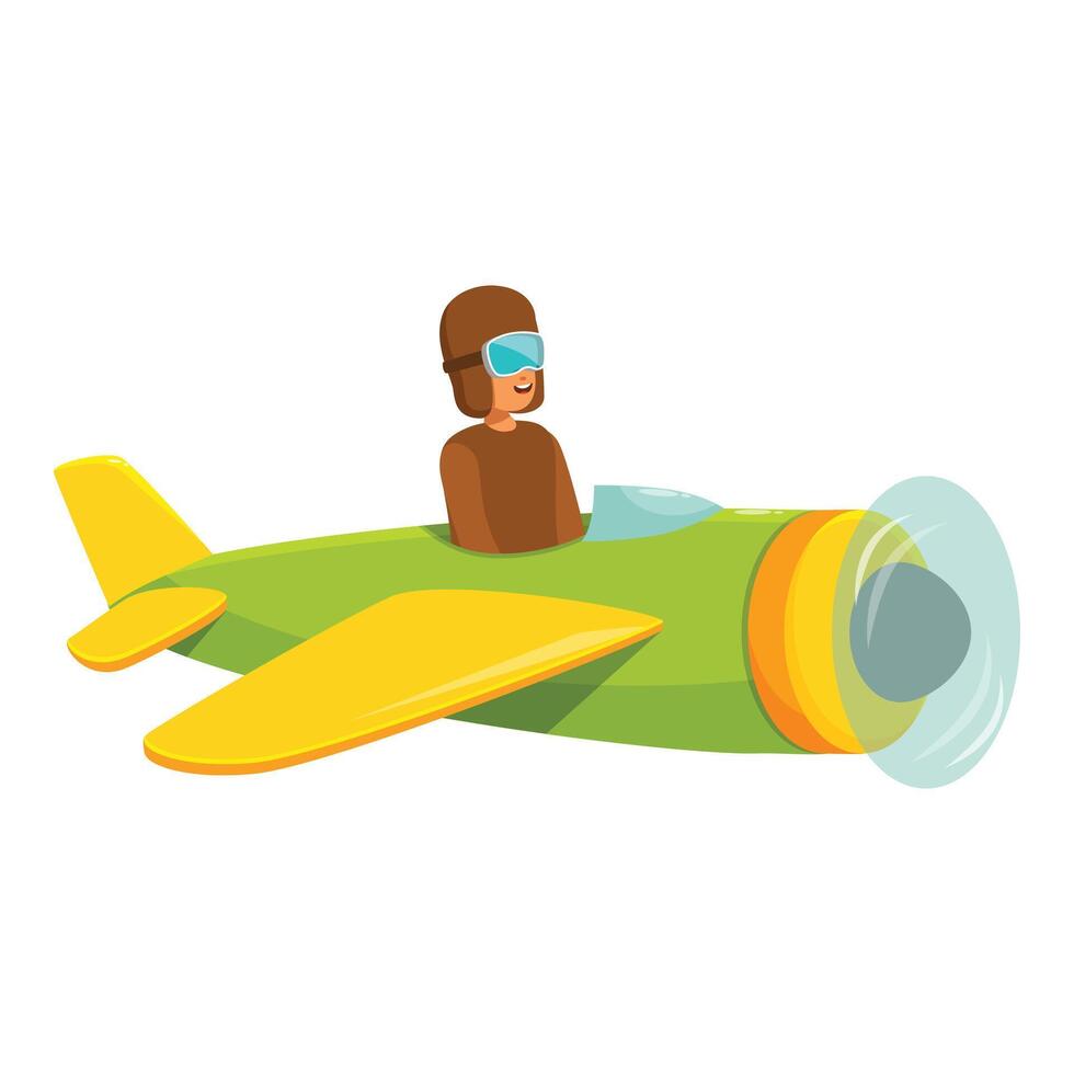 Pilot flying a plane wearing goggles and a helmet vector