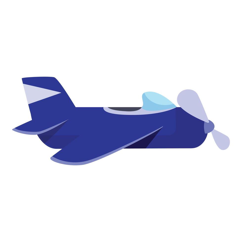 Blue cartoon airplane flying in the sky vector