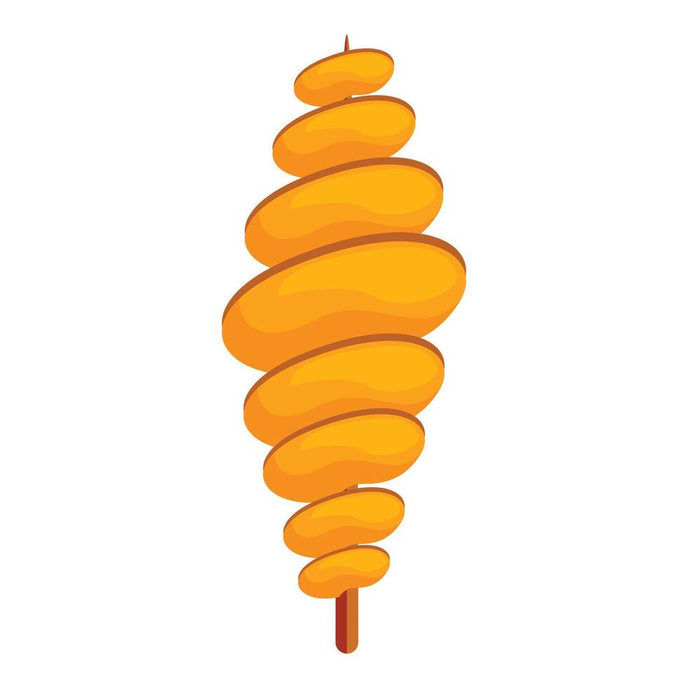 Tornado potato skewered and ready to eat vector