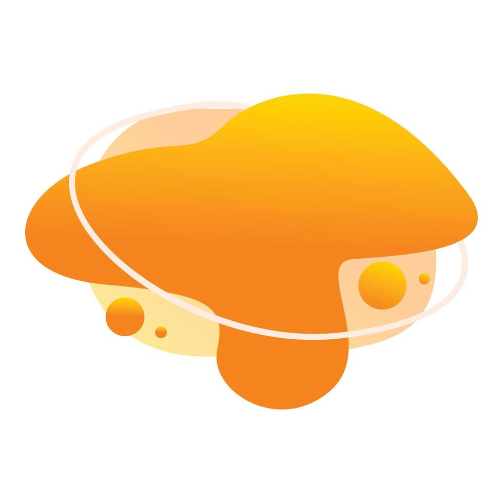 Abstract orange shape with gradient and white outline floating on white background vector