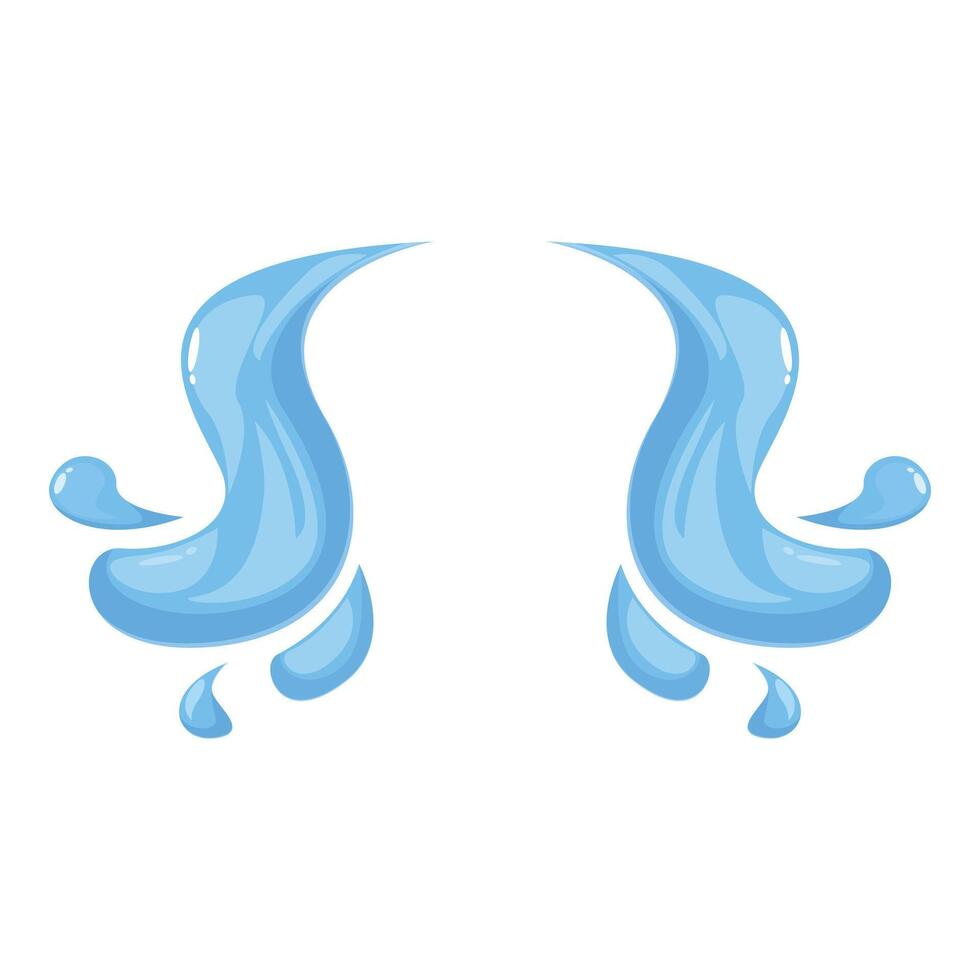 Two cartoon style water splashes forming a symmetrical shape vector
