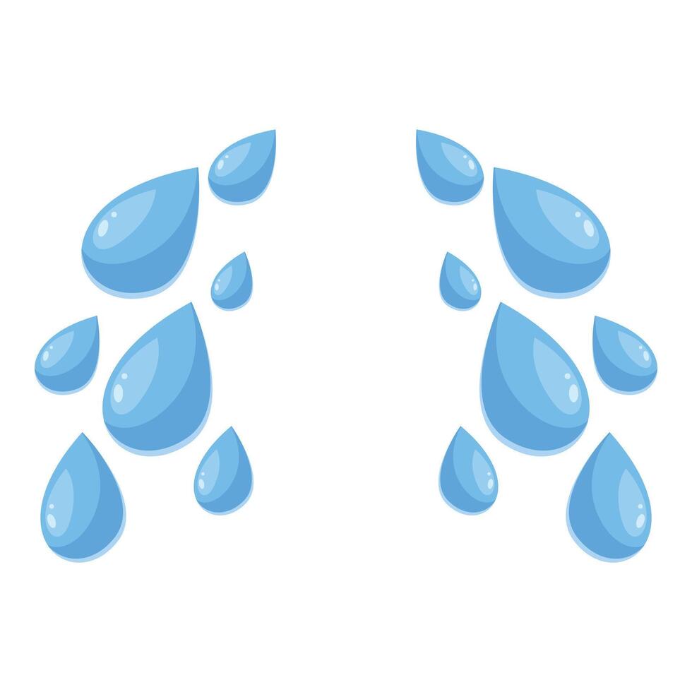 Cartoon water drops forming a border with copy space vector