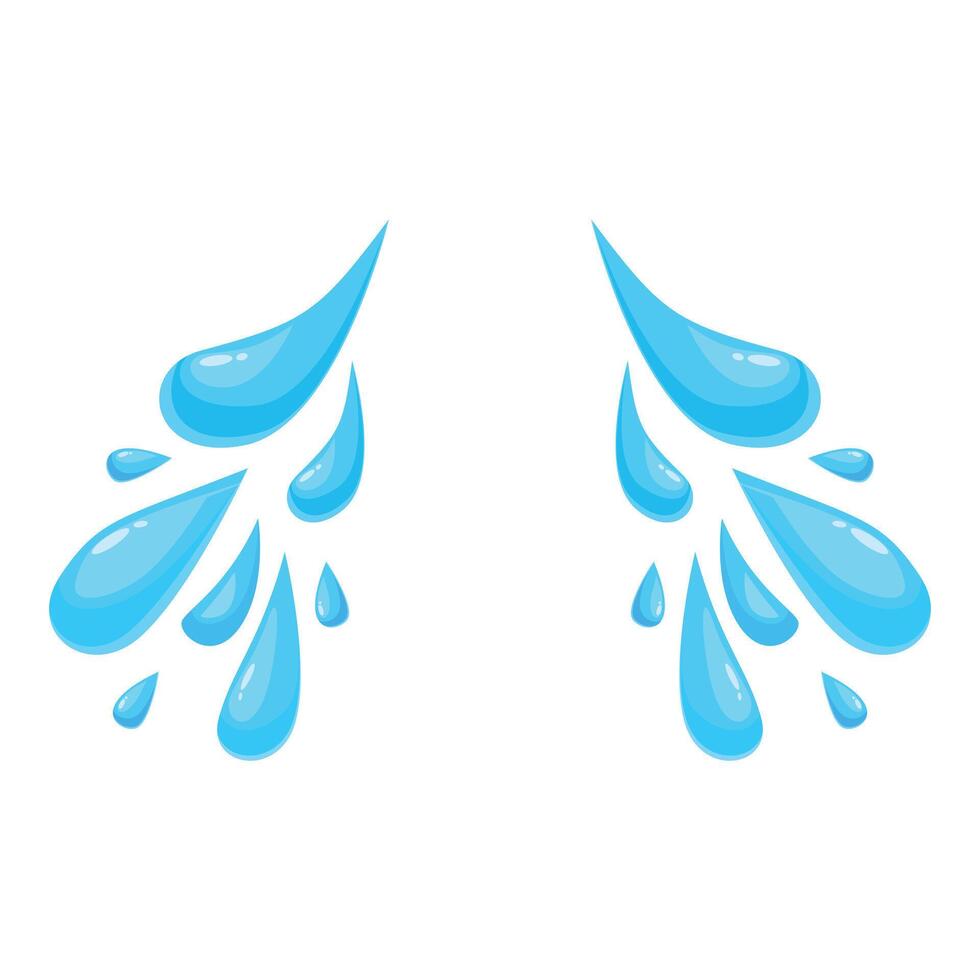 Two splashes of water droplets flowing downwards vector