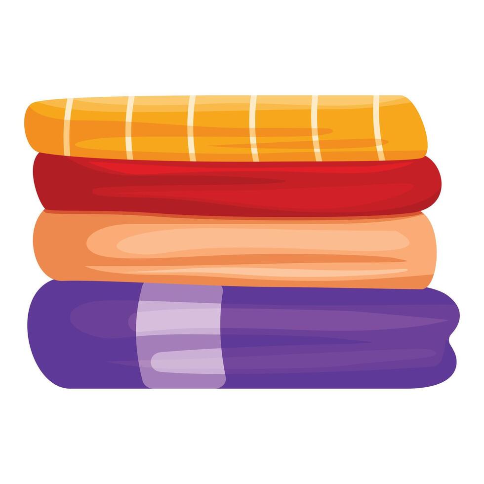 Stack of colorful beach towels lying on top of each other vector