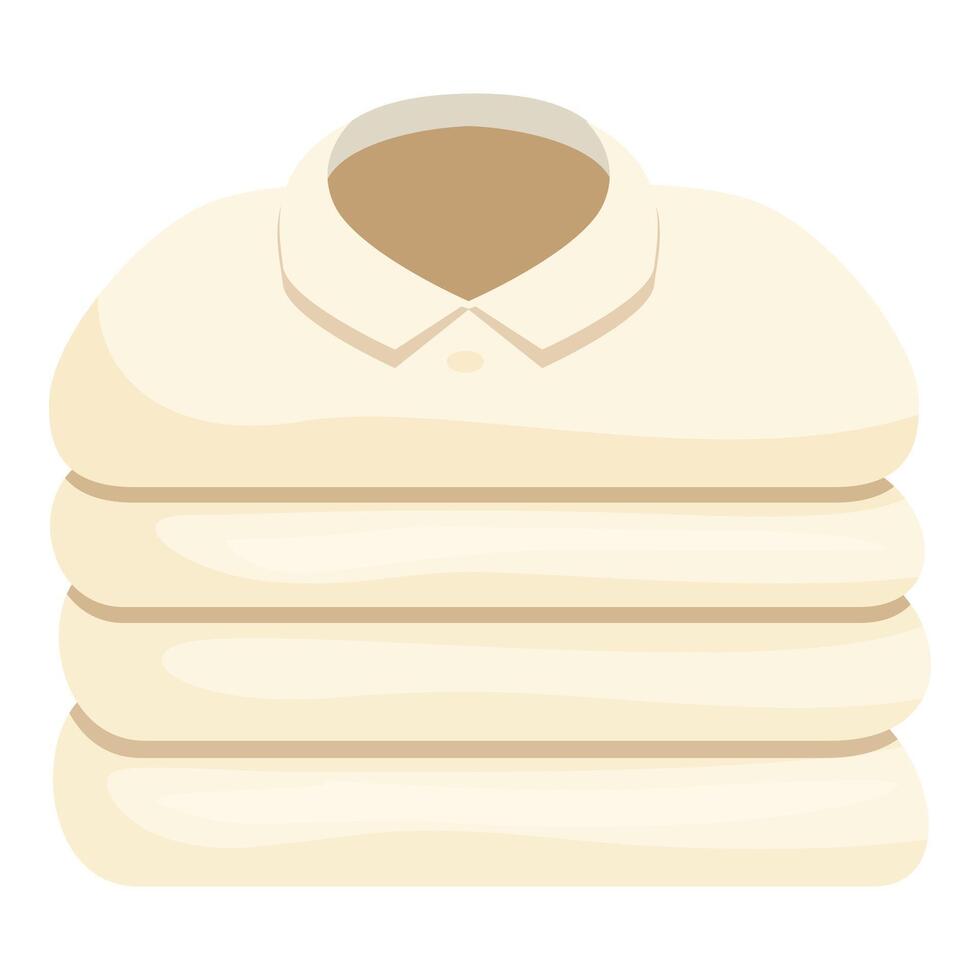 Stack of clean shirts folded neatly on white background vector
