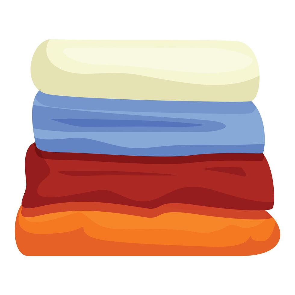 Stack of colorful towels forming a gradient vector