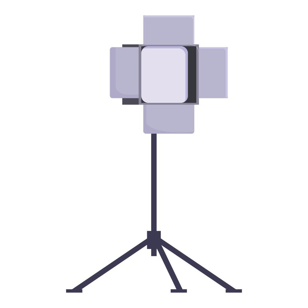 Professional led lamp standing on tripod for photo or video shooting vector