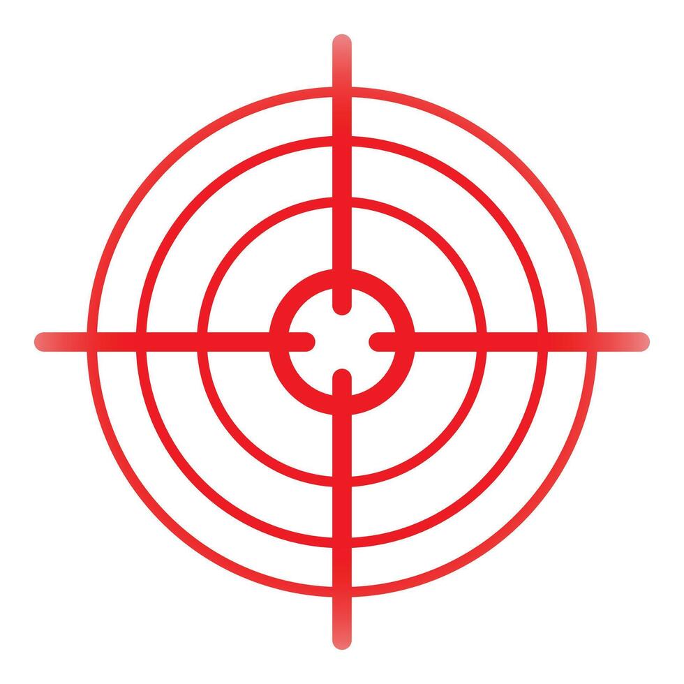 Red target aim symbol center icon focusing on goal vector