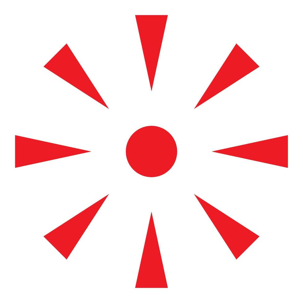 Red triangles pointing center red dot converging arrows symbol vector