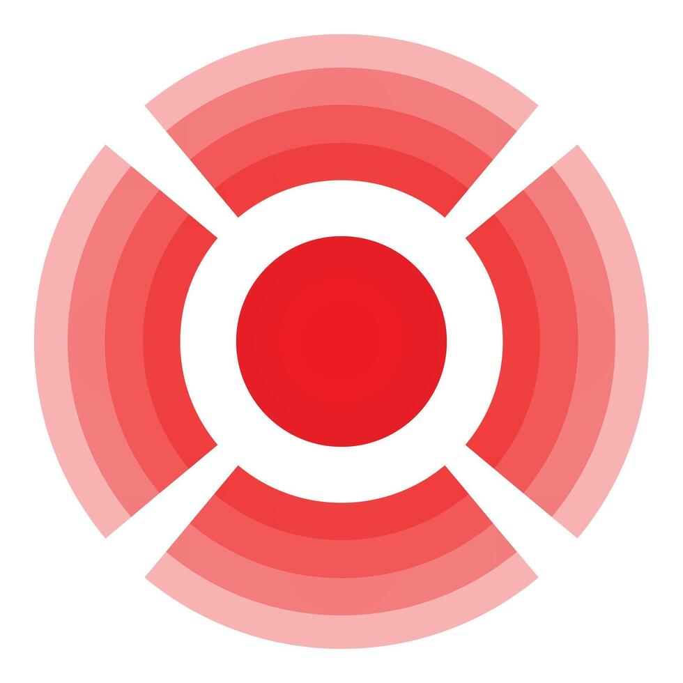 Red target icon showing focus and accuracy vector