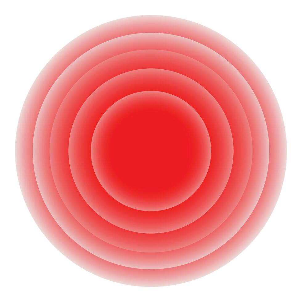 Red concentric circles creating target like painful feeling vector