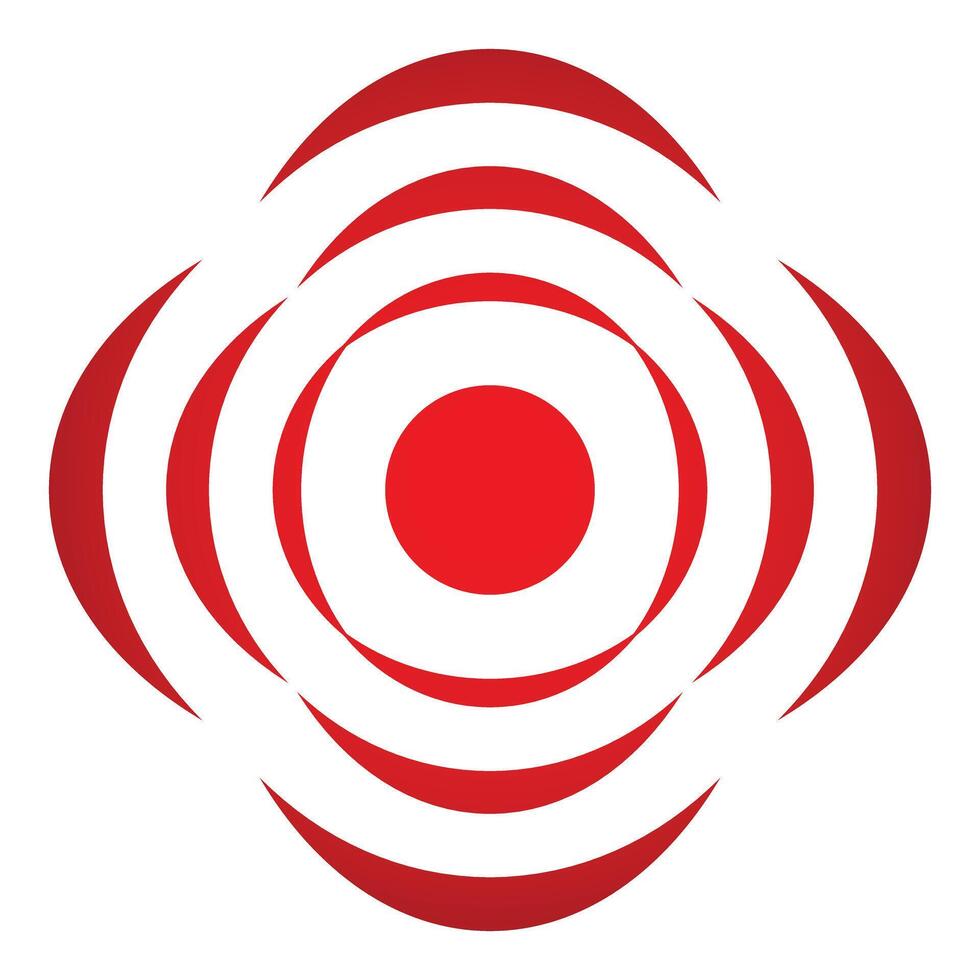 Red concentric circles creating a target shape design vector