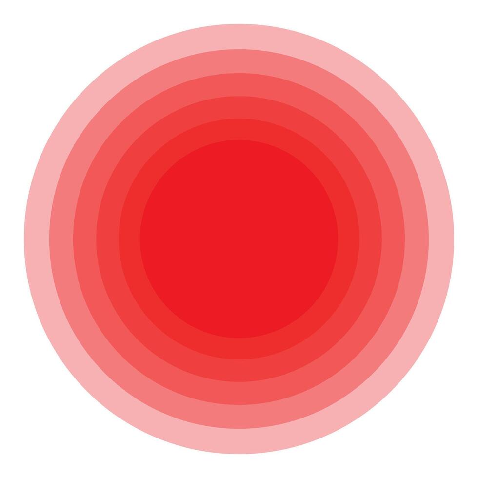 Red gradient concentric circles creating tunnel effect vector