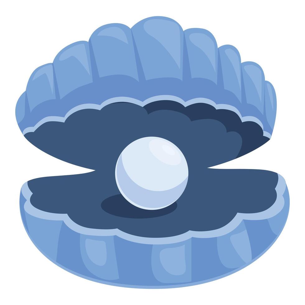 Blue shell holding a single white pearl vector