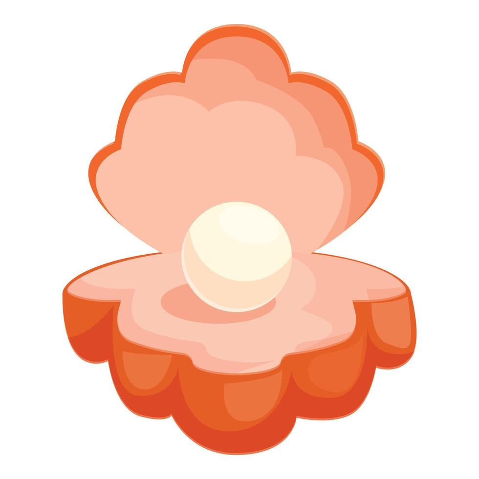 Open shell with a big shiny pearl inside vector
