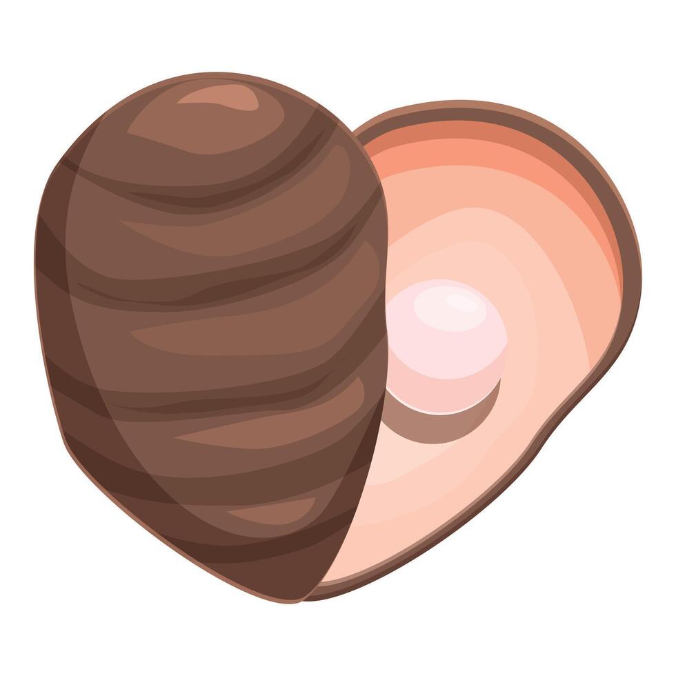 Half open oyster shell with pearl revealing treasure inside vector