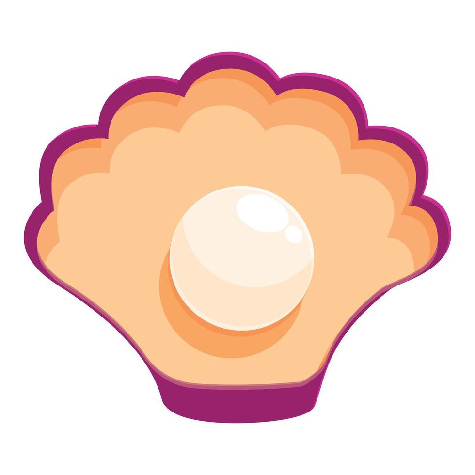 Open shell holding a big shiny white pearl vector