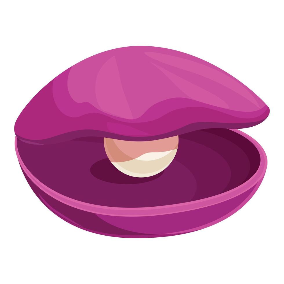 Beautiful pink shell holding a single white pearl vector