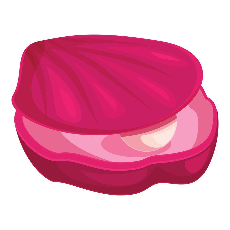 Pink seashell holding a single white pearl vector