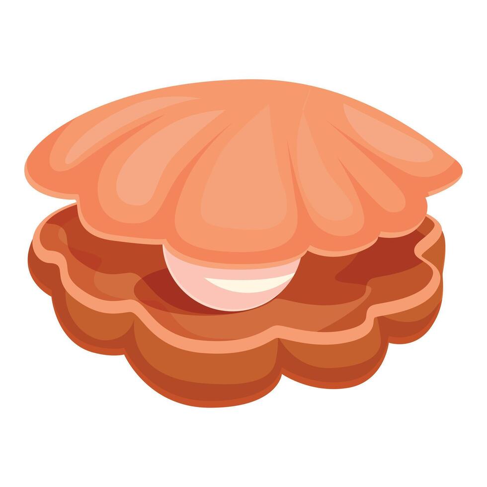 Open shell with shiny pearl is growing inside vector