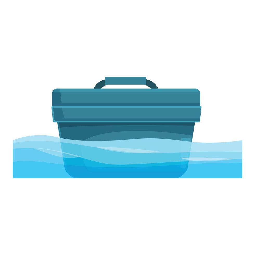Waterproof case floating on water surface vector