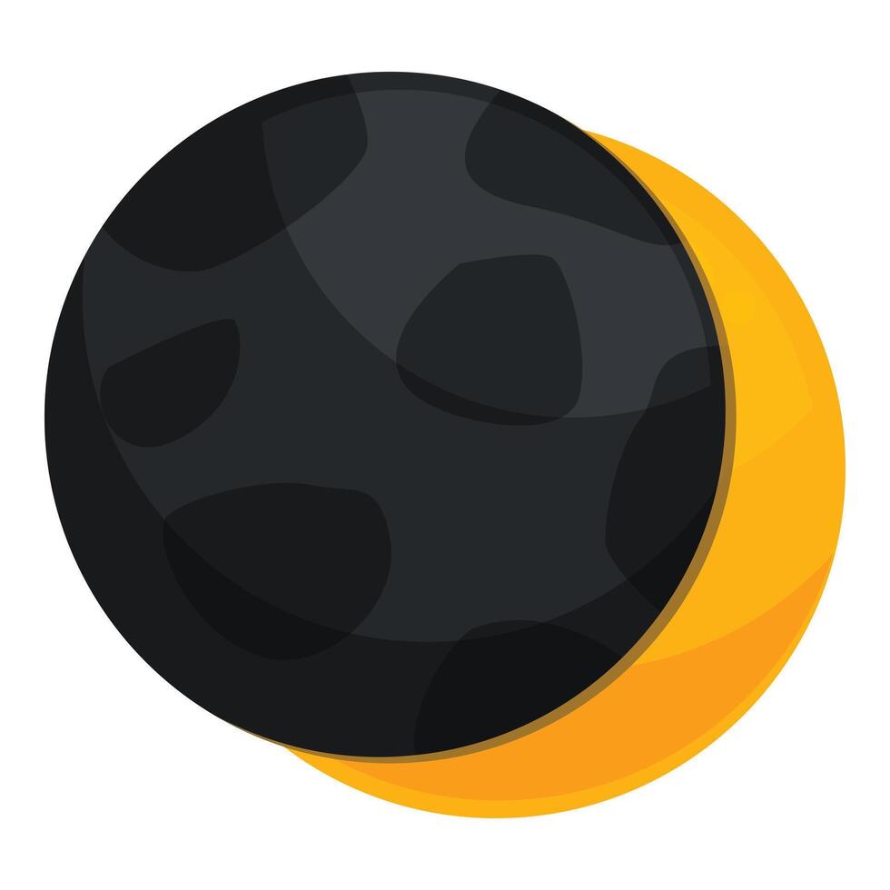 Dark planet partially covering a bright star in the space vector
