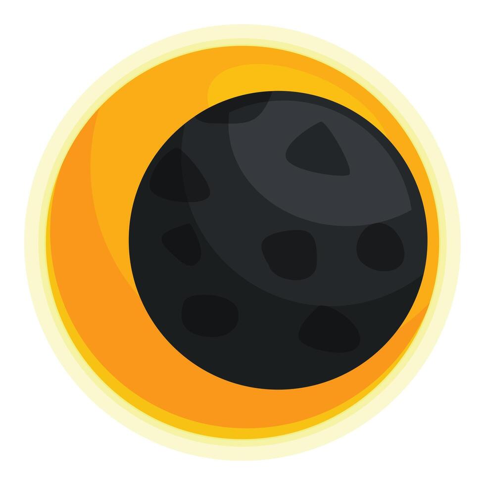 Dark planet partially covering glowing sun in space vector