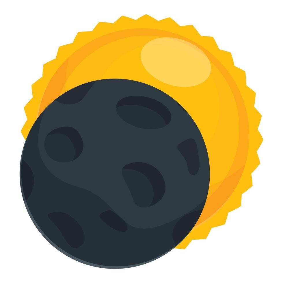 Dark side of the moon partially covering shining sun vector