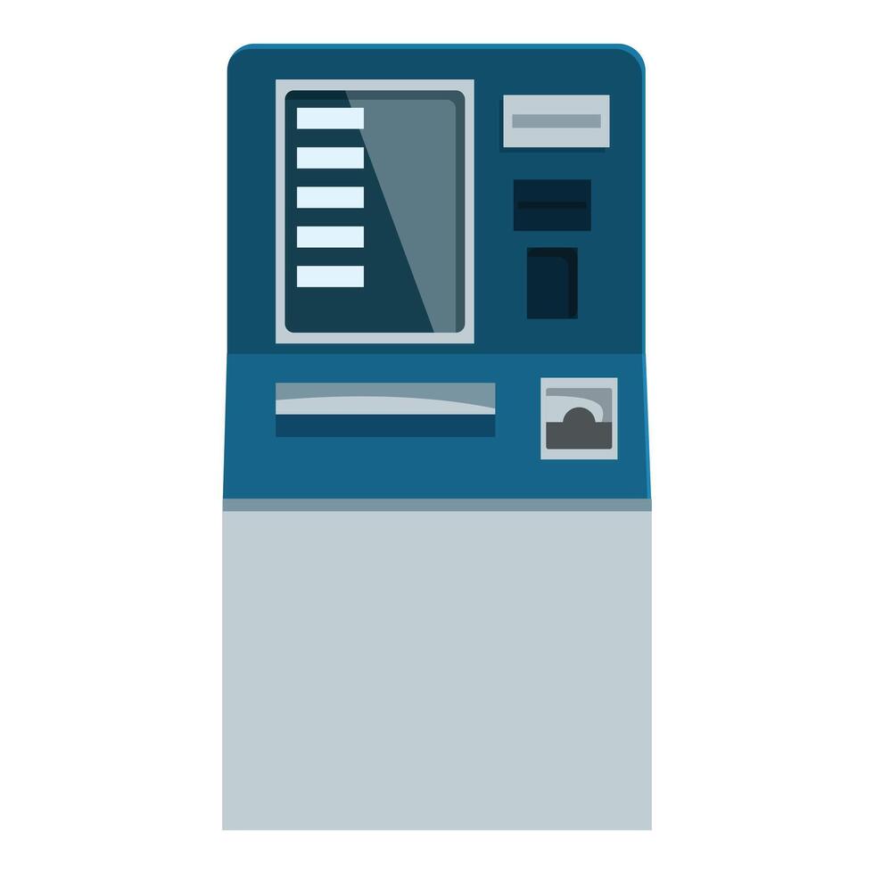Blue atm machine accepting credit card vector