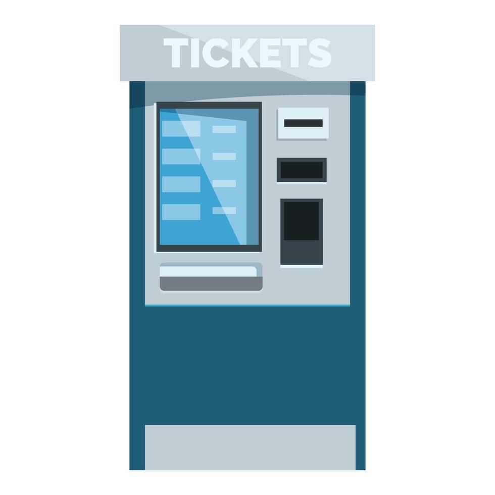 Modern ticket machine issuing tickets for public transportation vector