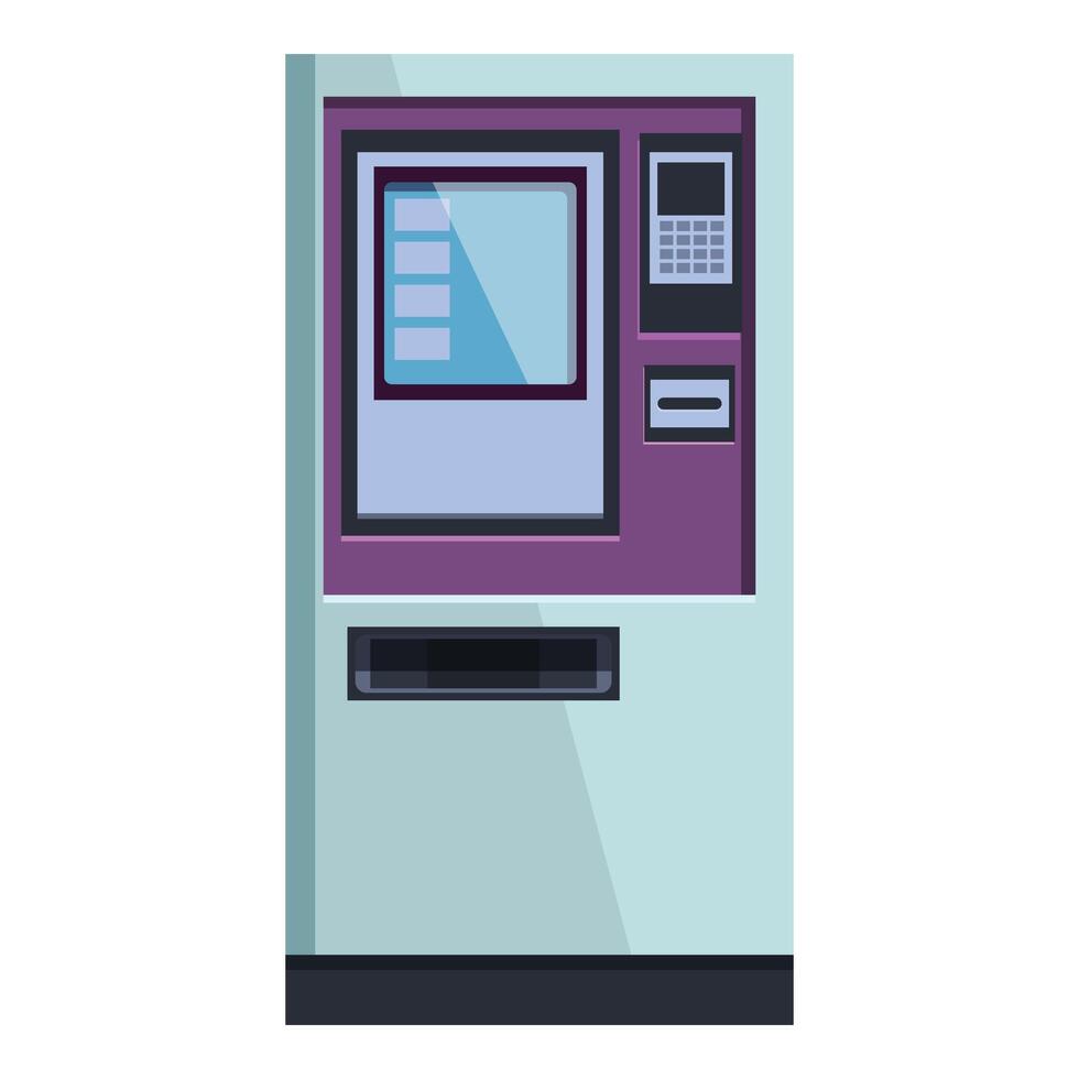 Modern ticket vending machine issuing transportation pass vector