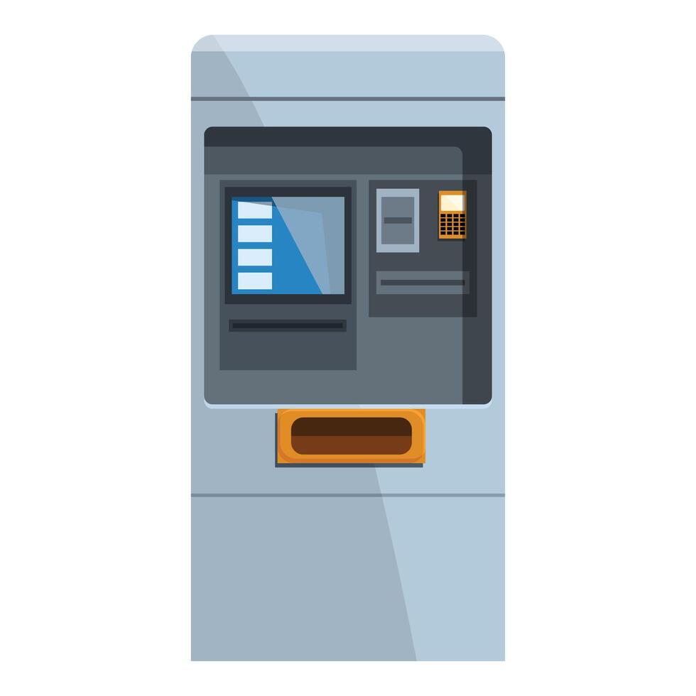 Modern atm machine displaying operating system interface vector