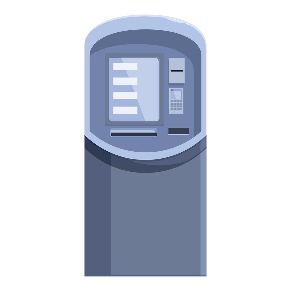 Modern atm machine displaying processing screen vector