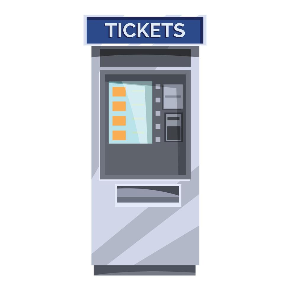 Modern automatic ticket machine issuing transportation pass vector