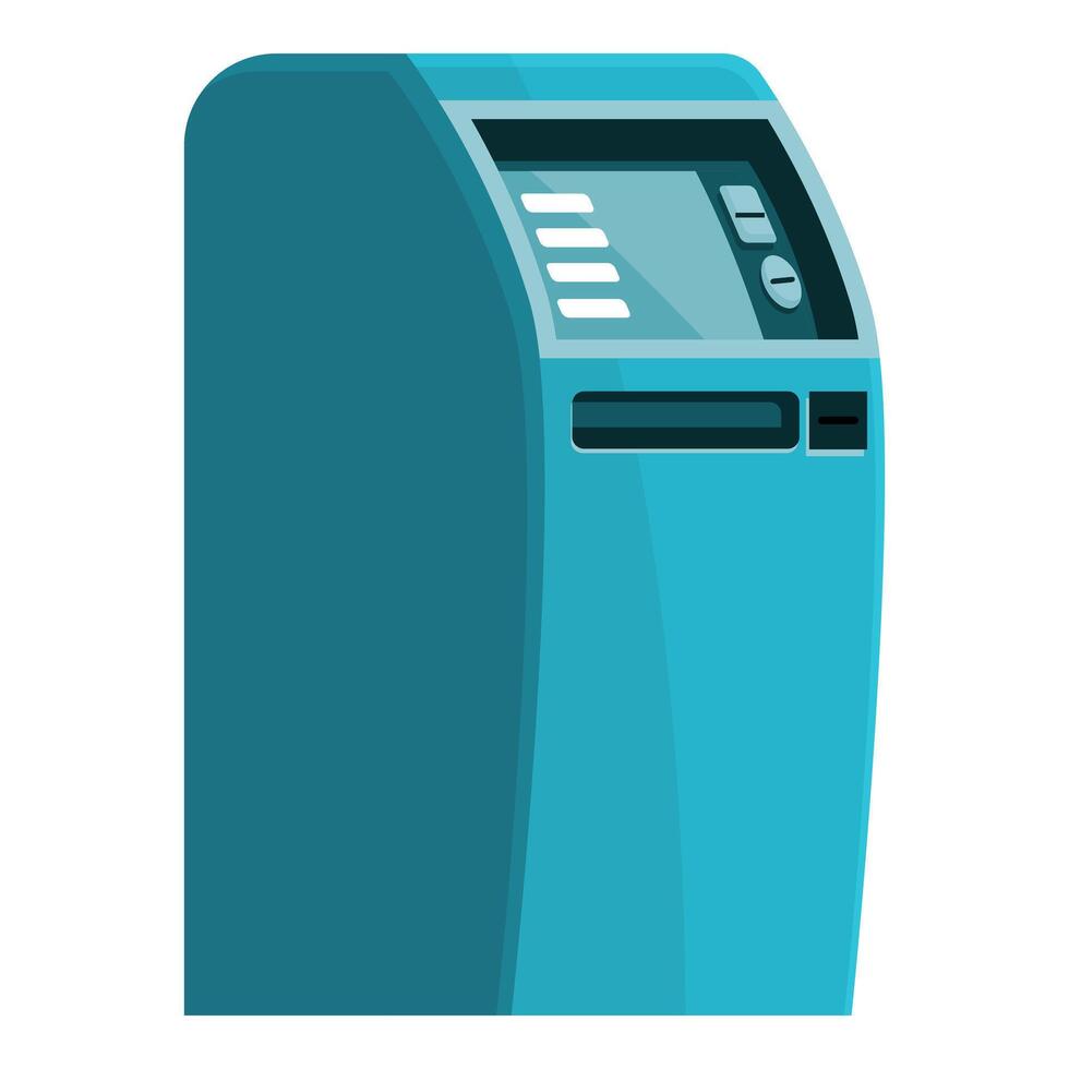 Modern atm machine displaying processing payment vector
