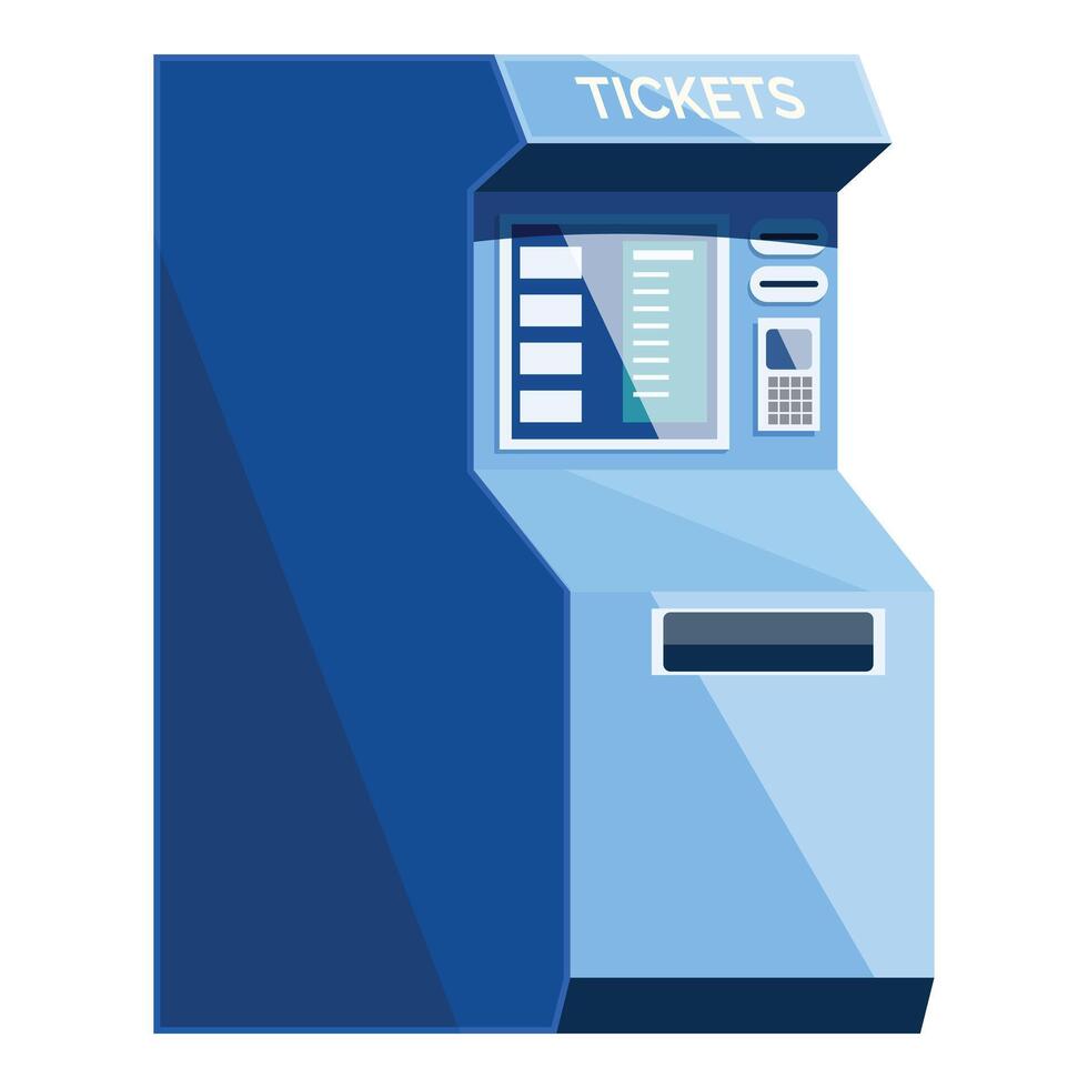 Modern ticket machine issuing tickets for public transportation vector