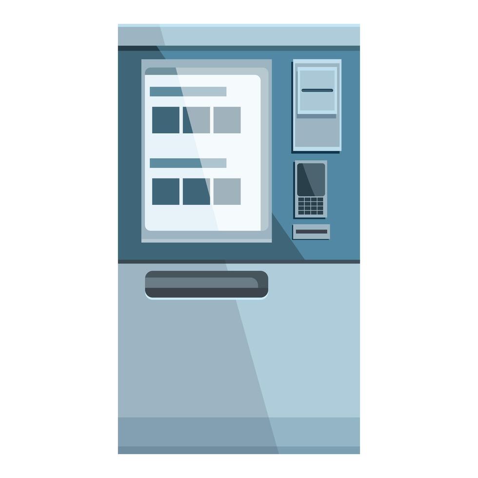 Modern atm machine showing processing payment operation on screen vector