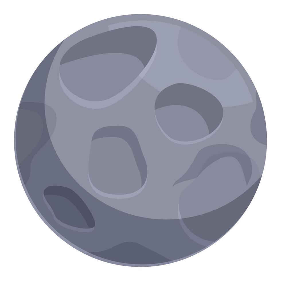 Grey moon surface with craters showing astronomy vector