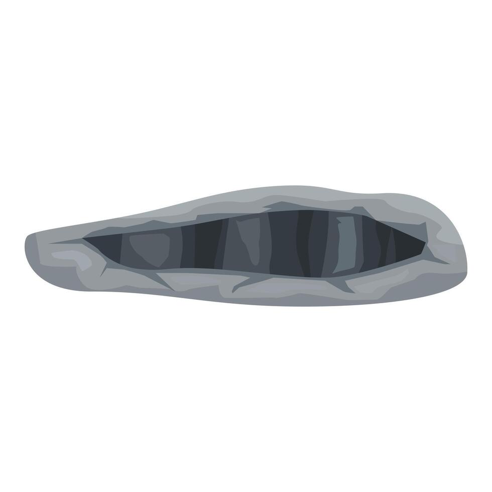 Big stone cave entrance surrounded by rocks vector